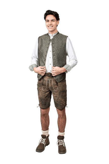 Oktoberfest Vest Donkergroen Trachtenweste Jaquard van Haus Huberts koop je bij Partywinkel