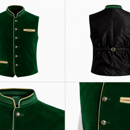 Oktoberfest Vest Groen Trachten van Tannhauser koop je bij Partywinkel