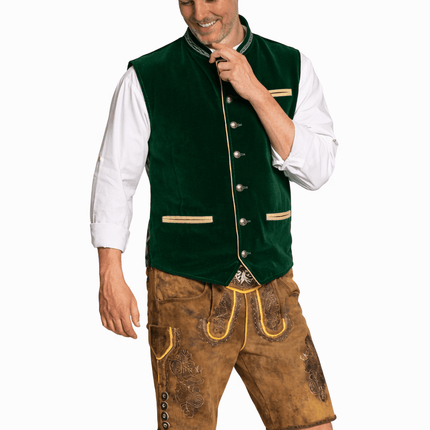Oktoberfest Vest Groen Trachten van Tannhauser koop je bij Partywinkel