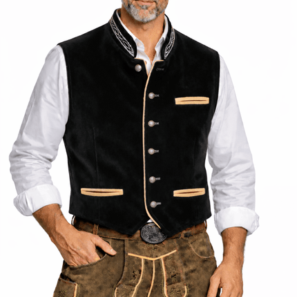 Oktoberfest Vest Zwart Trachten van Tannhauser koop je bij Partywinkel