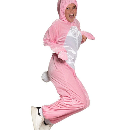 Onesie Haas Roze van Partychimp koop je bij Partywinkel