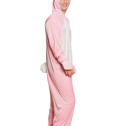 Onesie Haas Roze van Partychimp koop je bij Partywinkel