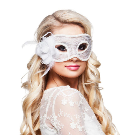 Oogmasker Kant Wit van Boland koop je bij Partywinkel