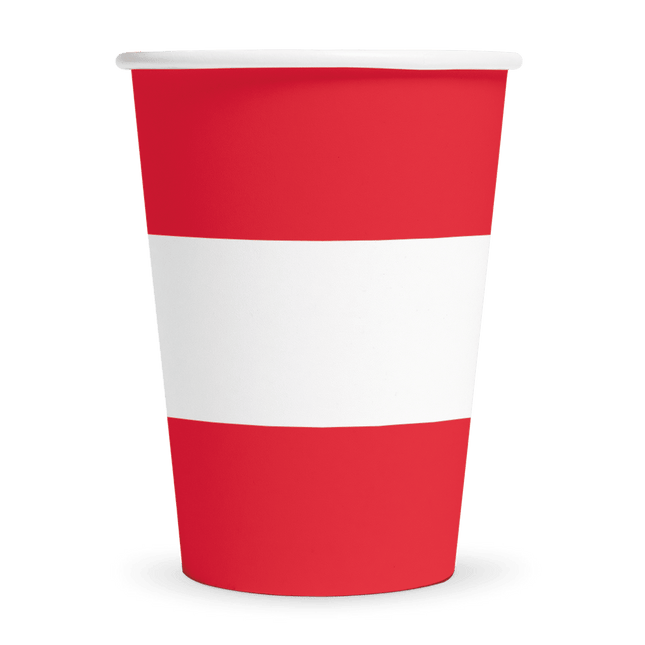 Oostenrijk Bekers Rood Wit 210ml 8st van WeFiesta koop je bij Partywinkel