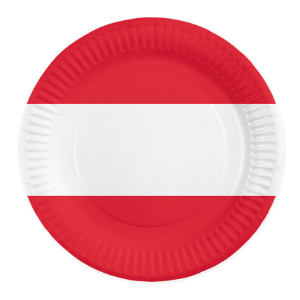 Oostenrijk Borden Rood Wit 23cm 8st van WeFiesta koop je bij Partywinkel