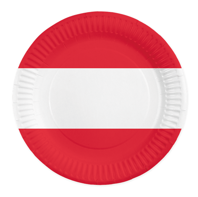 Oostenrijk Borden Rood Wit 23cm 8st van WeFiesta koop je bij Partywinkel