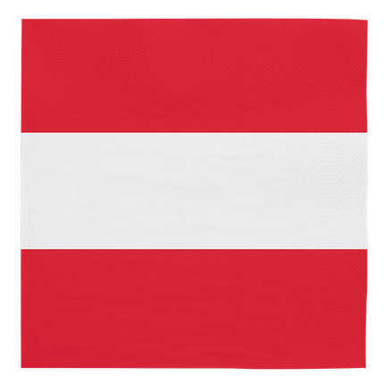 Oostenrijk Servetten Rood Wit 33cm 20st van WeFiesta koop je bij Partywinkel