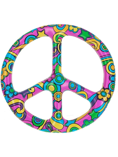 Opblaasbare Hippie Ring 1,1m van Smiffys koop je bij Partywinkel