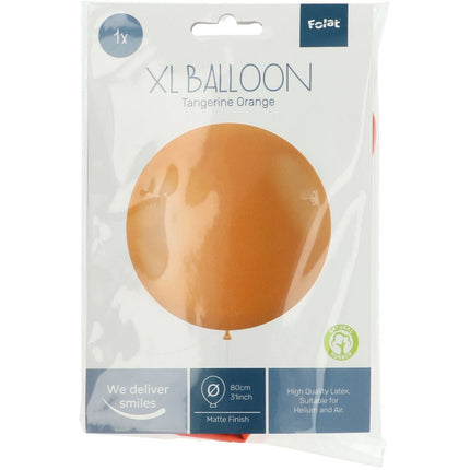 Oranje Ballon Tangerine Orange 80cm van Folat koop je bij Partywinkel