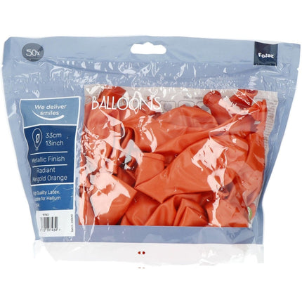 Oranje Ballonnen Metaliic 33cm 50st van Folat koop je bij Partywinkel