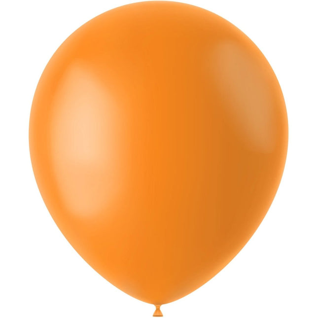 Oranje Ballonnen Tangerine Orange 33cm 50st van Folat koop je bij Partywinkel