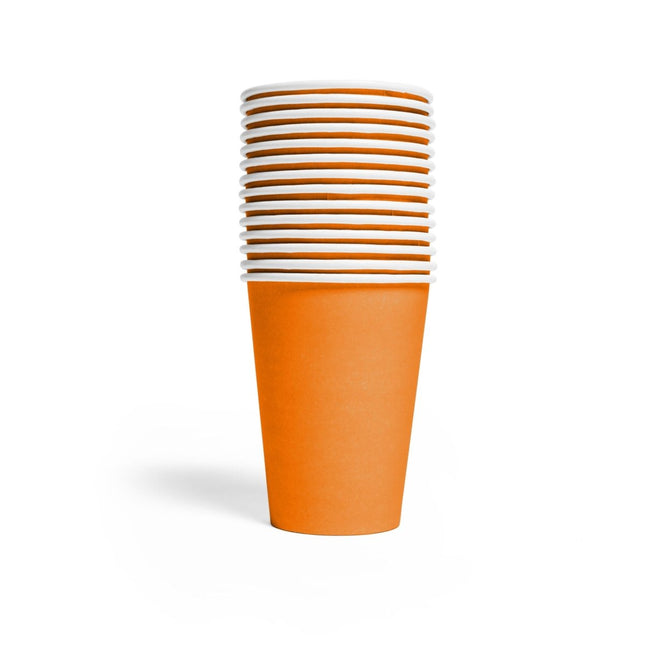 Oranje Bekers Papier 210ml 14st van WeFiesta koop je bij Partywinkel