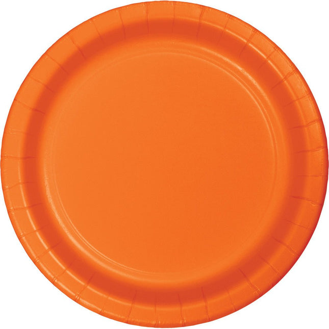 Oranje Borden 23cm 24st van Creative Converting koop je bij Partywinkel