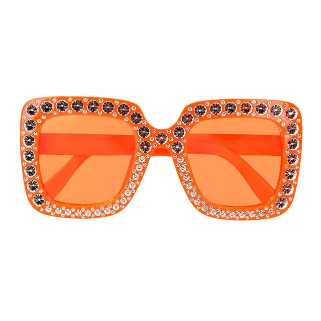 Oranje Bril Glitters van Boland koop je bij Partywinkel