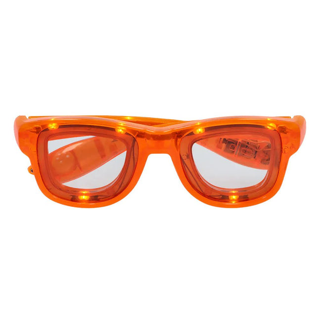 Oranje Bril Met Led van Boland koop je bij Partywinkel