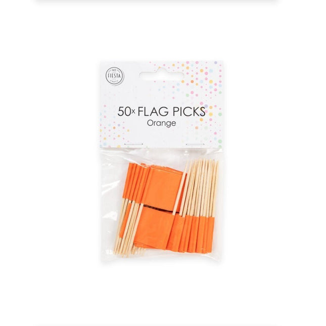 Oranje Cocktailprikkers 6cm 50st van WeFiesta koop je bij Partywinkel