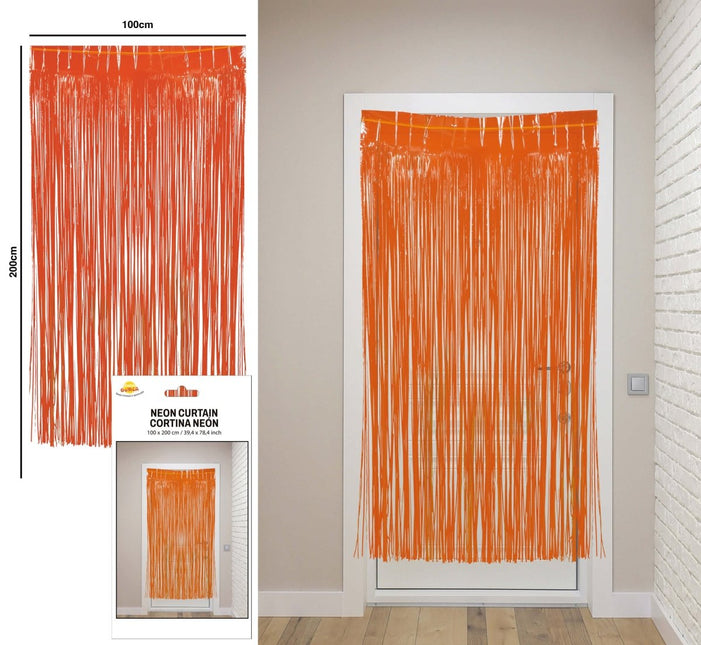 Oranje Deurgordijn 2m van Fiestas Guirca koop je bij Partywinkel