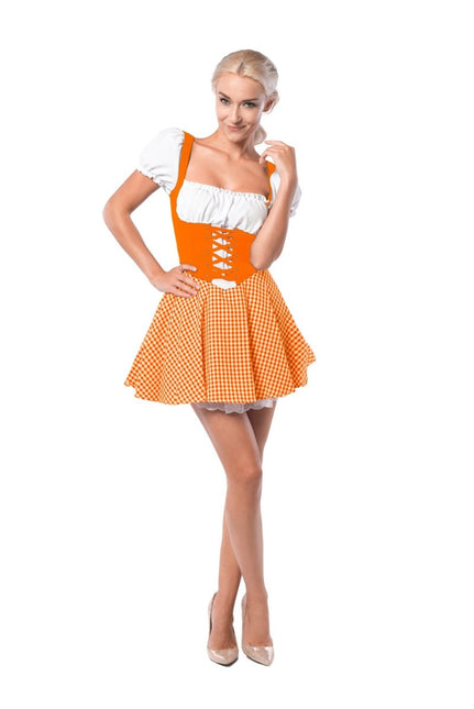 Oranje Dirndl Jurk Oktoberfest Dames van PartyXclusive koop je bij Partywinkel
