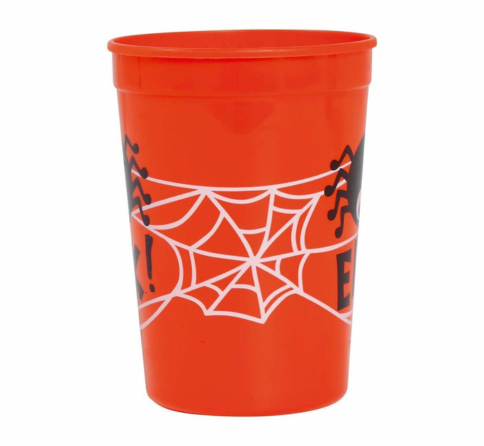 Oranje Halloween Beker Spin 11cm van Fiestas Guirca koop je bij Partywinkel
