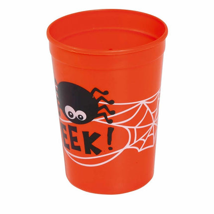 Oranje Halloween Beker Spin 11cm van Fiestas Guirca koop je bij Partywinkel