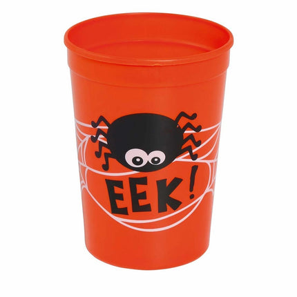 Oranje Halloween Beker Spin 11cm van Fiestas Guirca koop je bij Partywinkel