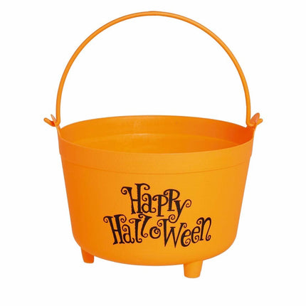 Oranje Halloween Snoep Emmer Happy Halloween 30cm van Fiestas Guirca koop je bij Partywinkel