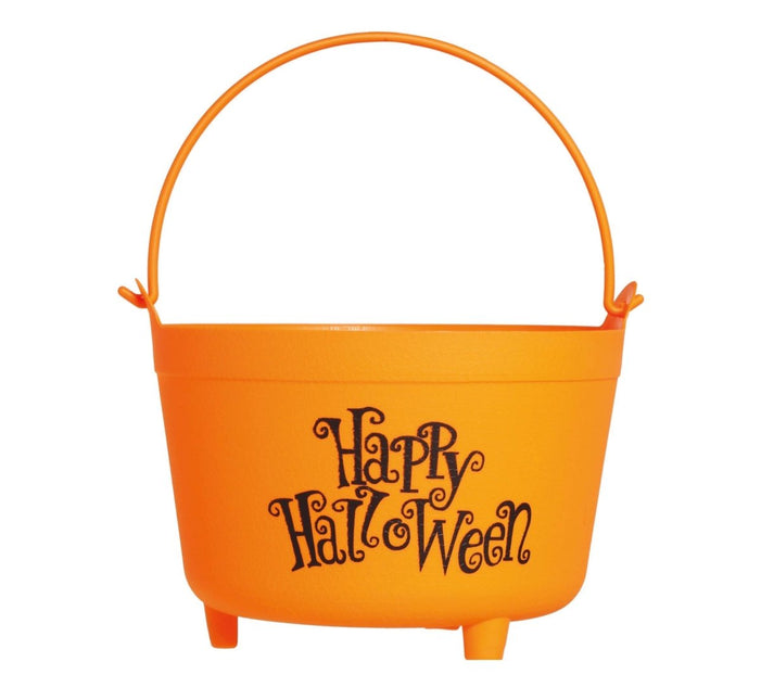Oranje Halloween Snoep Emmer Happy Halloween 30cm van Fiestas Guirca koop je bij Partywinkel