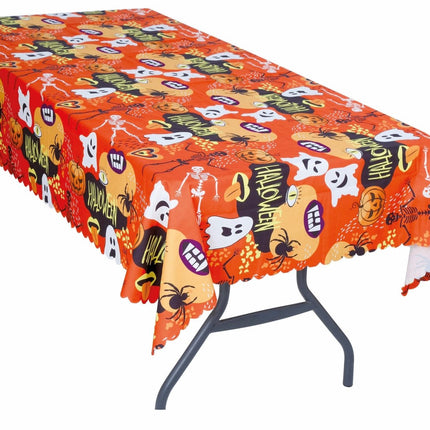 Oranje Halloween Tafelkleed Spoken 1,77m van Fiestas Guirca koop je bij Partywinkel