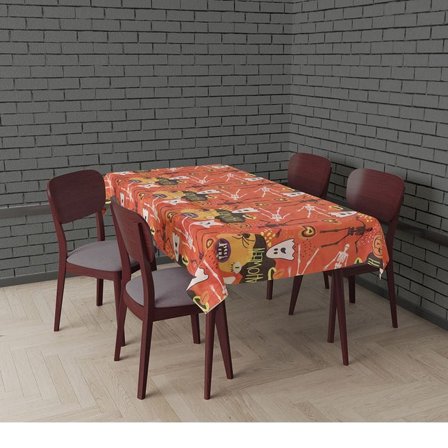 Oranje Halloween Tafelkleed Spoken 1,77m van Fiestas Guirca koop je bij Partywinkel