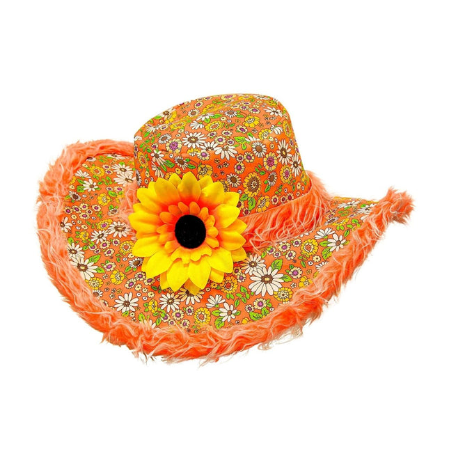 Oranje Hoed Oranje Zonnebloem van Widmann koop je bij Partywinkel