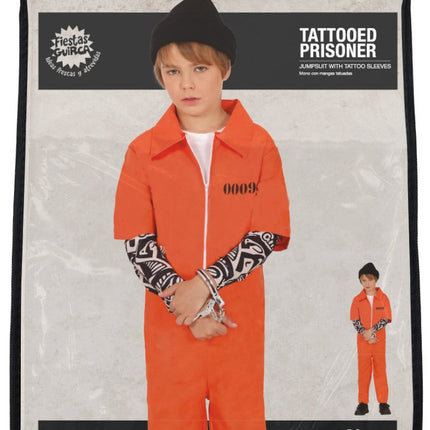 Oranje Jumpsuit Jongen Gevangene van Fiestas Guirca koop je bij Partywinkel