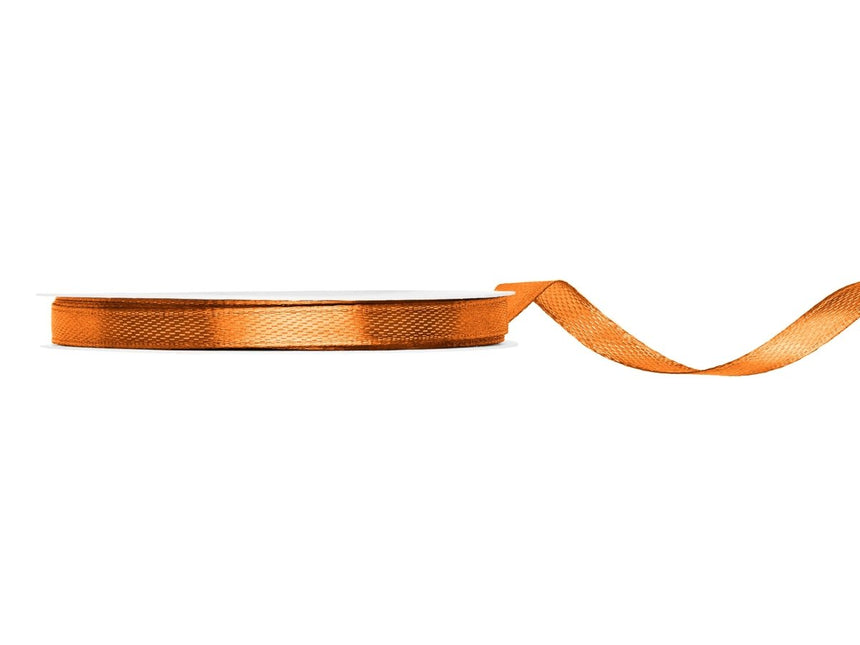 Oranje Lint 6Mm Satijn 25m van Partydeco koop je bij Partywinkel