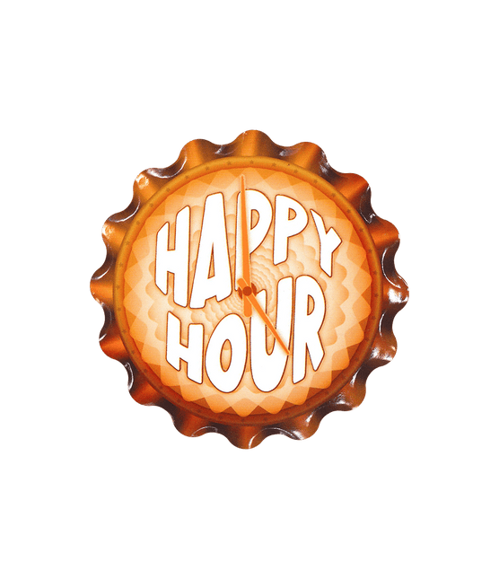 Oranje Onderzetters Happy Hour 11cm van Paper Dreams koop je bij Partywinkel