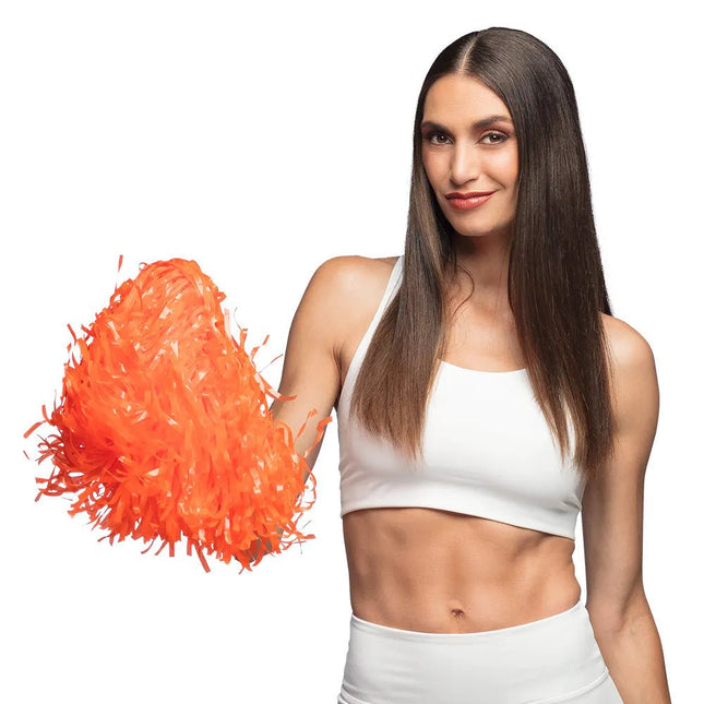 Oranje Pompom 34cm van Boland koop je bij Partywinkel