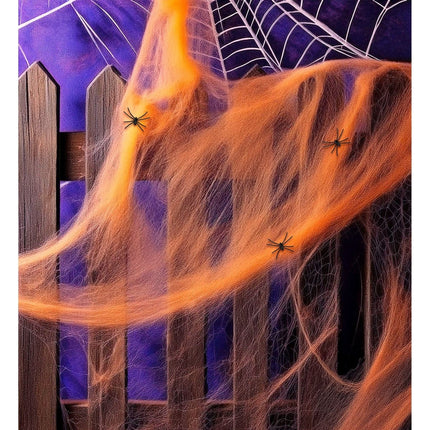 Oranje Spinnenweb Met Spinnen 4 delig van Widmann koop je bij Partywinkel