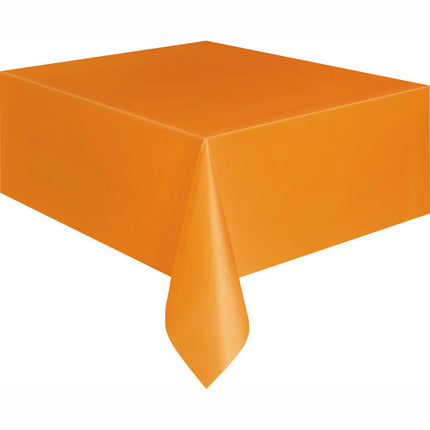 Oranje Tafelkleed Plastic 2,74m van Unique koop je bij Partywinkel