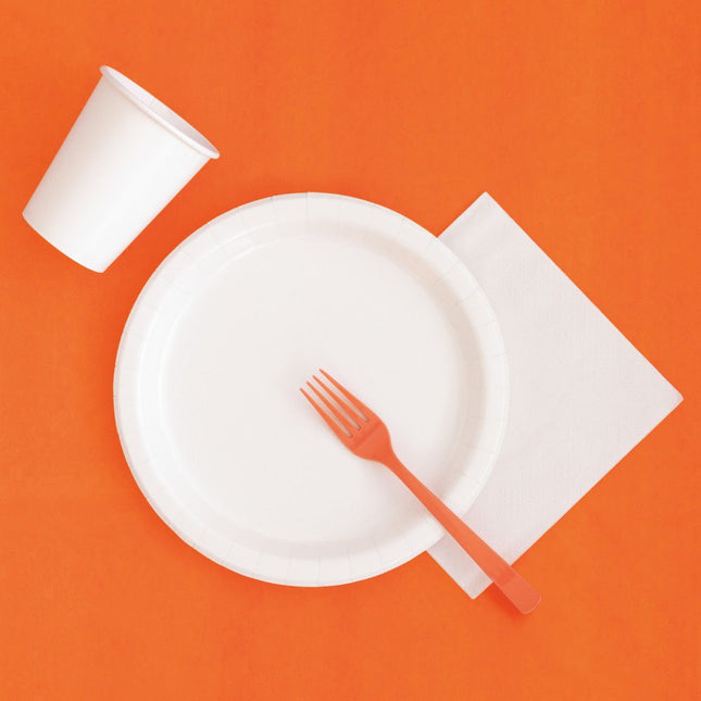 Oranje Tafelkleed Plastic 2,74m van Unique koop je bij Partywinkel