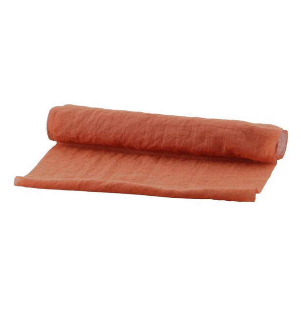Oranje Tafelloper Chiffon Terracotta 3m van CHAKS koop je bij Partywinkel