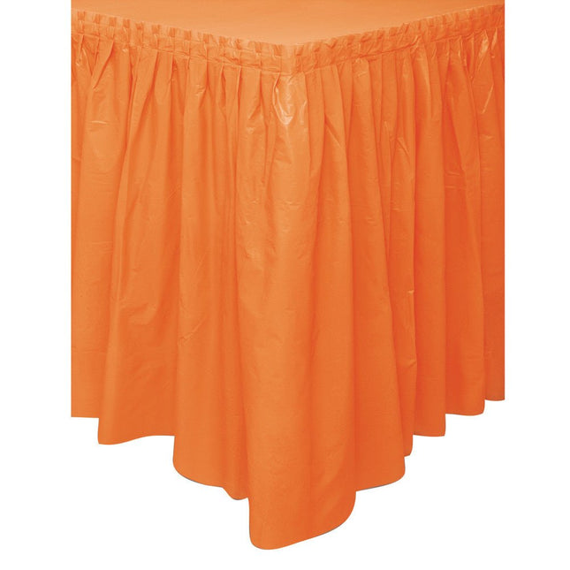 Oranje Tafelrok 4,26m van Unique koop je bij Partywinkel