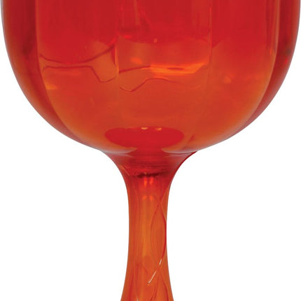 Oranje Wijnglas Pompoen 18cm van Fiestas Guirca koop je bij Partywinkel