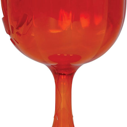 Oranje Wijnglas Pompoen 18cm van Fiestas Guirca koop je bij Partywinkel