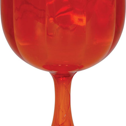 Oranje Wijnglas Pompoen 18cm van Fiestas Guirca koop je bij Partywinkel