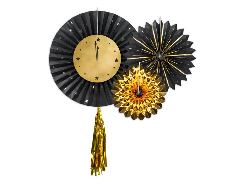 Oud En Nieuw Hangdecoratie Klok 3st van Partydeco koop je bij Partywinkel