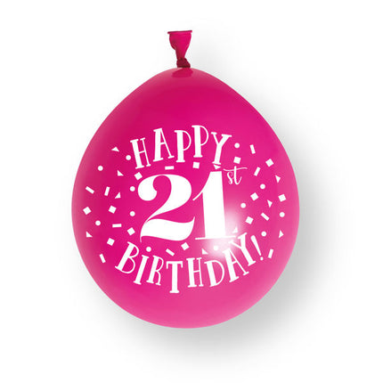 10ct Happy 21st Birthday 23cm Latex Balloons