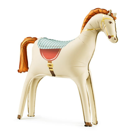 Paard Ballon Wit Leeg 86cm van Partydeco koop je bij Partywinkel