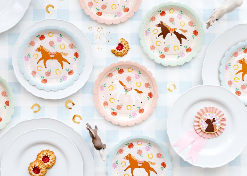 Paard Borden 18cm 6st van Partydeco koop je bij Partywinkel