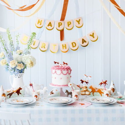 Paard Borden 18cm 6st van Partydeco koop je bij Partywinkel