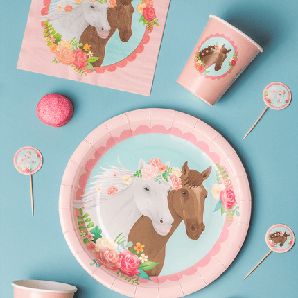 Paard Borden 23cm 8st van Paper Dreams koop je bij Partywinkel