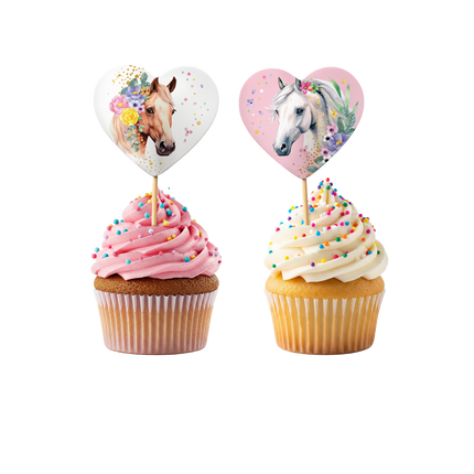 Paard Cocktailprikkers Hartjes 6cm 12st van WeFiesta koop je bij Partywinkel