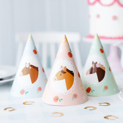 Paard Feesthoedjes 16cm 6st van Partydeco koop je bij Partywinkel